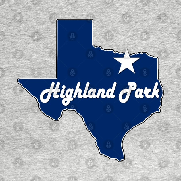 Highland Park Texas Lone Star State Map TX City Navy Blue by Sports Stars ⭐⭐⭐⭐⭐